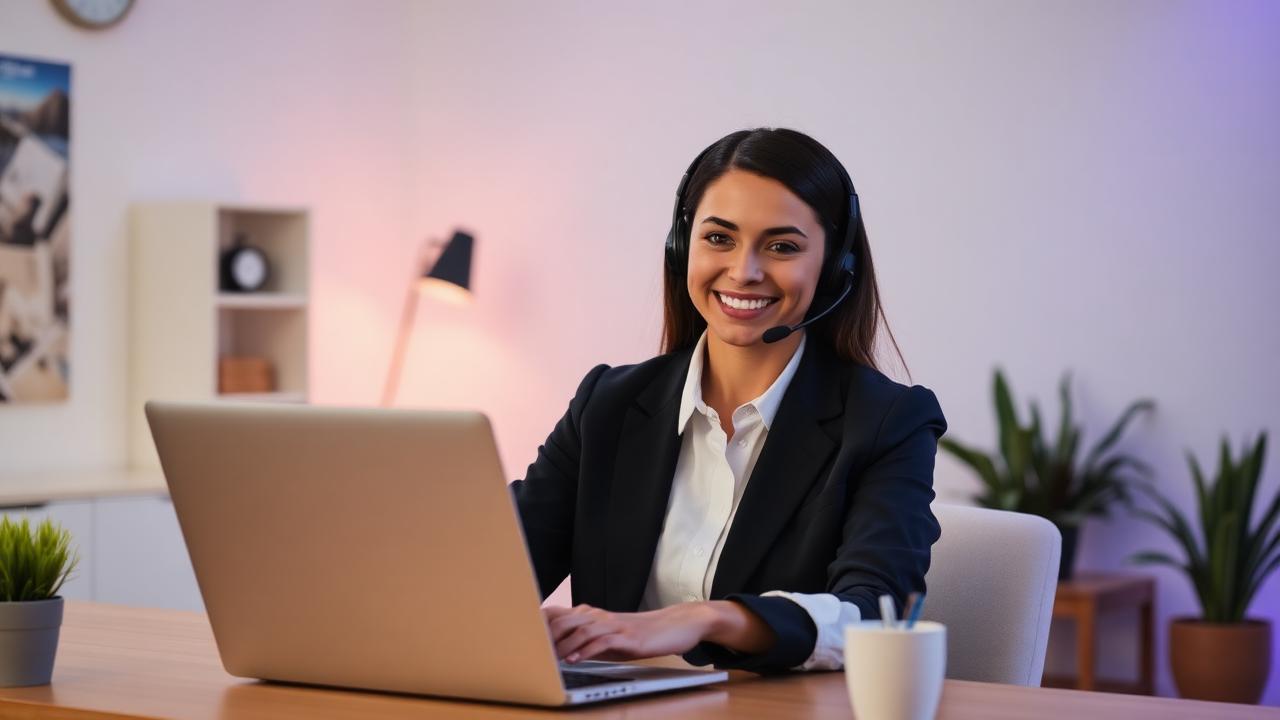 Virtual assistant on a headset supporting a coaching client